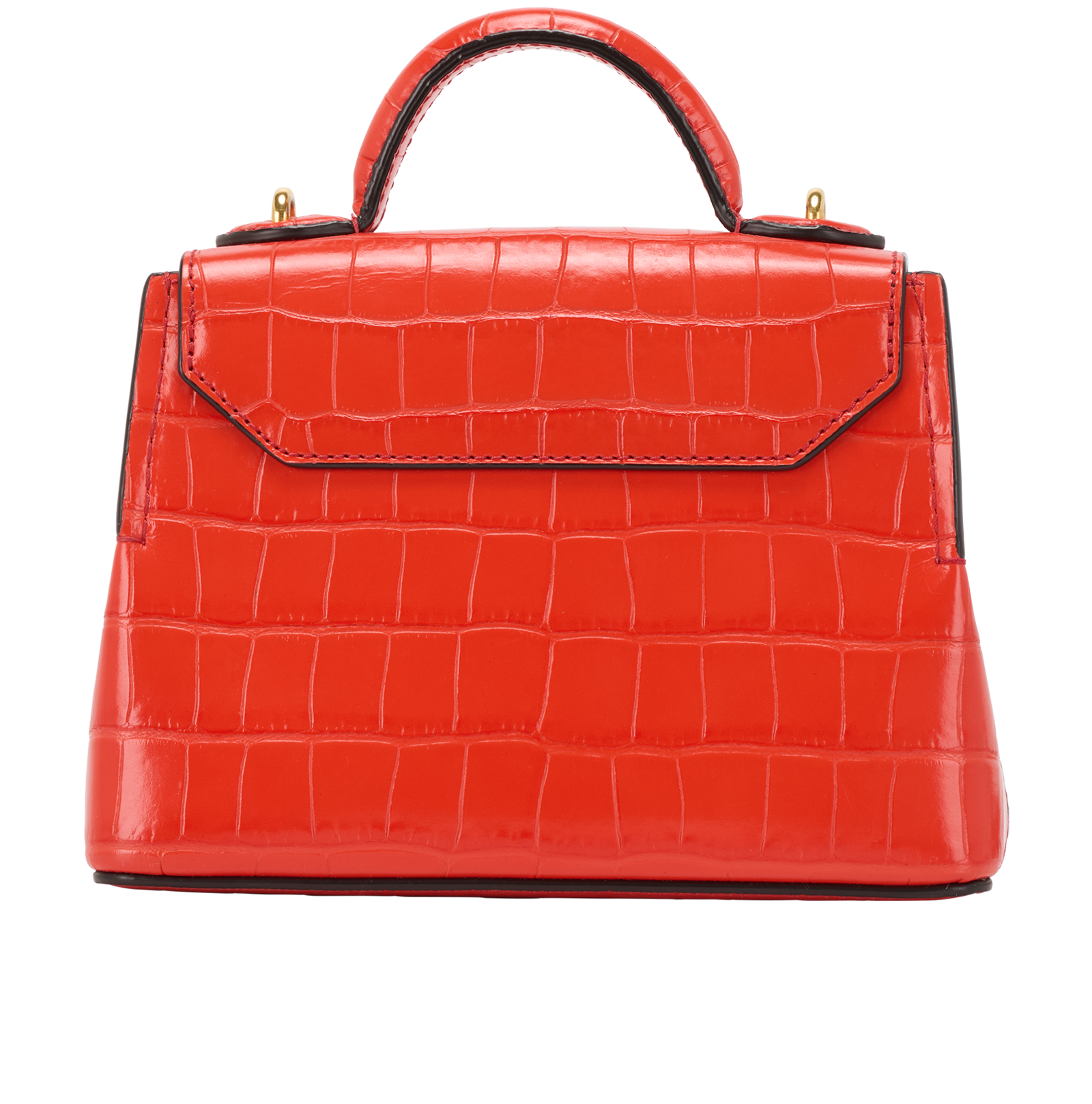 Micro Seaton Croc Embossed Bag, &pound;330, Handbags, Orange, Leather, Back view